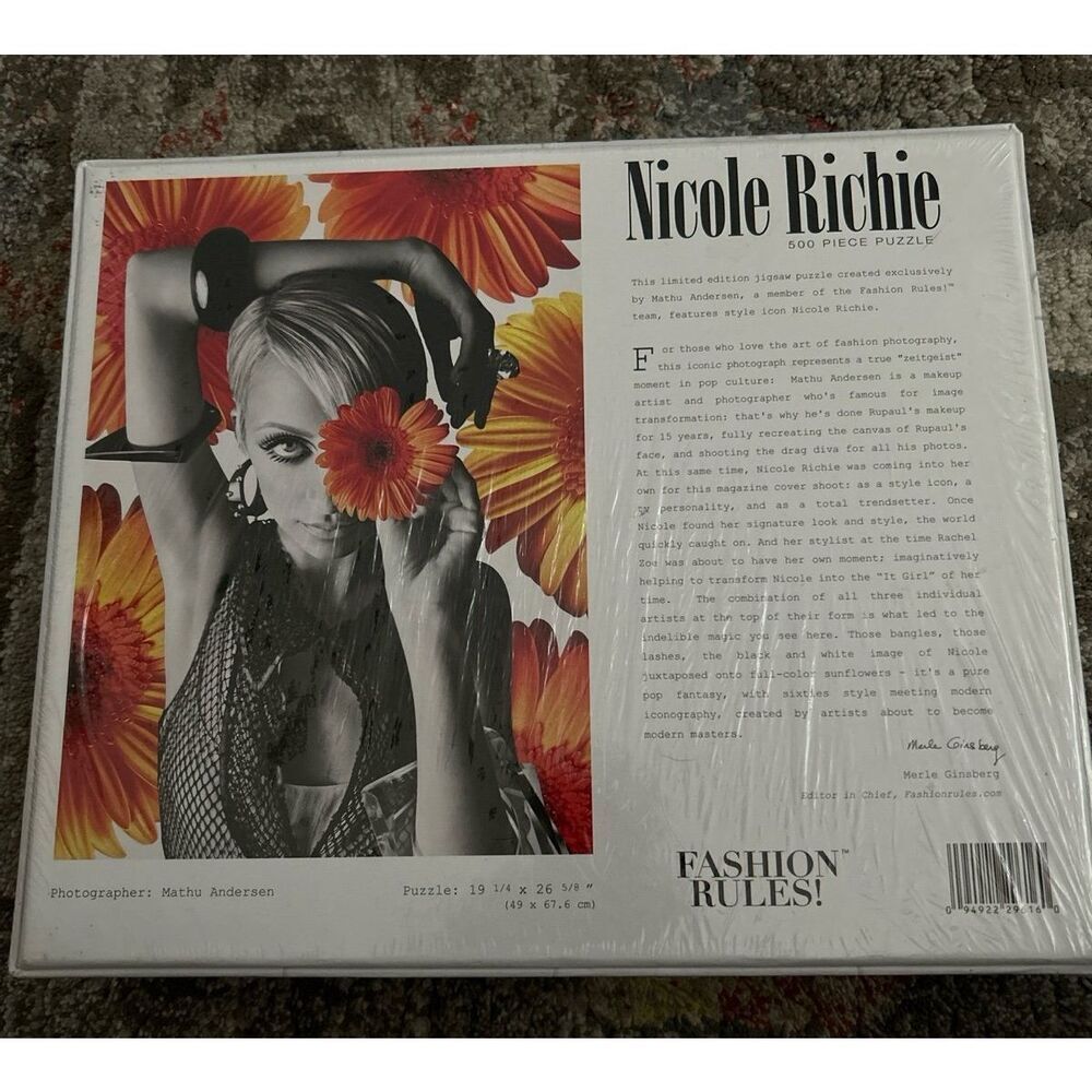Fashion Rules! Puzzle Nicole Richie 500 piece 20 x 27 factory sealed